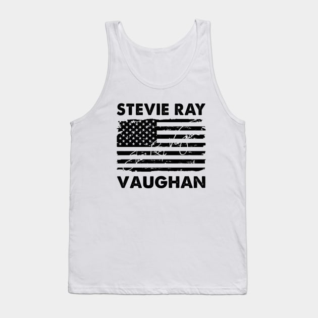 Retro American Flag Stevie Ray Music Gift Tank Top by Symmetry Stunning Portrait